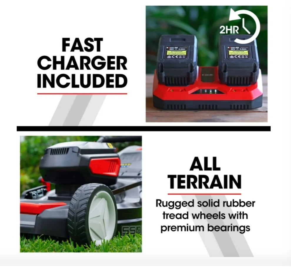 40V 19" Cordless Lawn Mower 2X Batteries