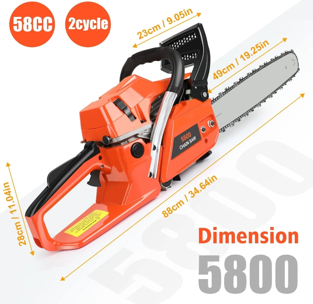 58X Commercial 58cc Chainsaw E-Start Petrol 20"