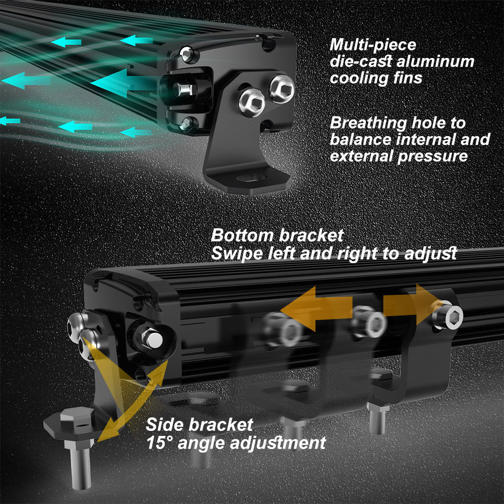 20 inch DRL Series Single Row Light Bar With Amber / White DRL