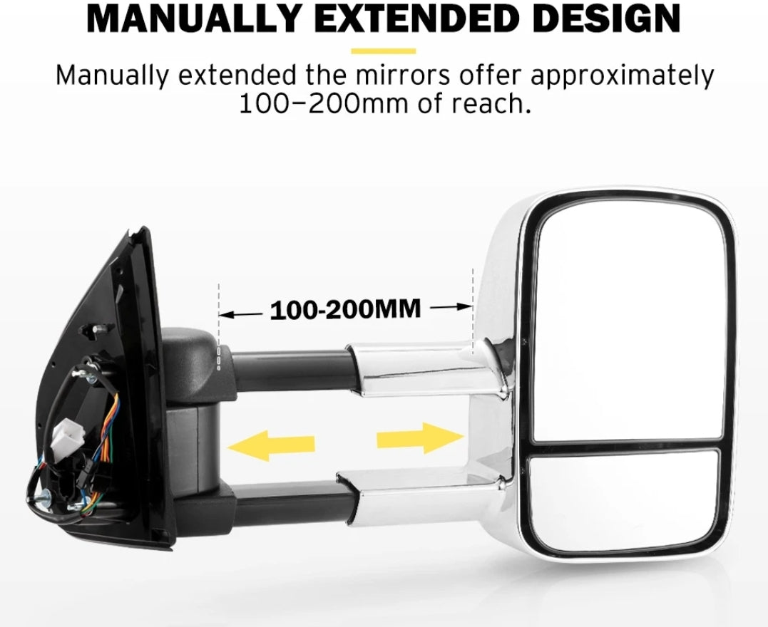 Pair Towing Mirrors Extendable for Isuzu D-Max 2012-2019 MY2