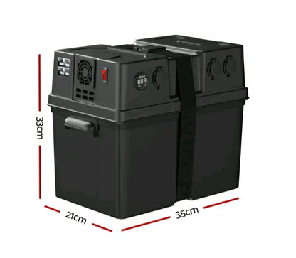 12V Battery Box 500W Inverter Deep Cycle Battery Portable Caravan Camping USB