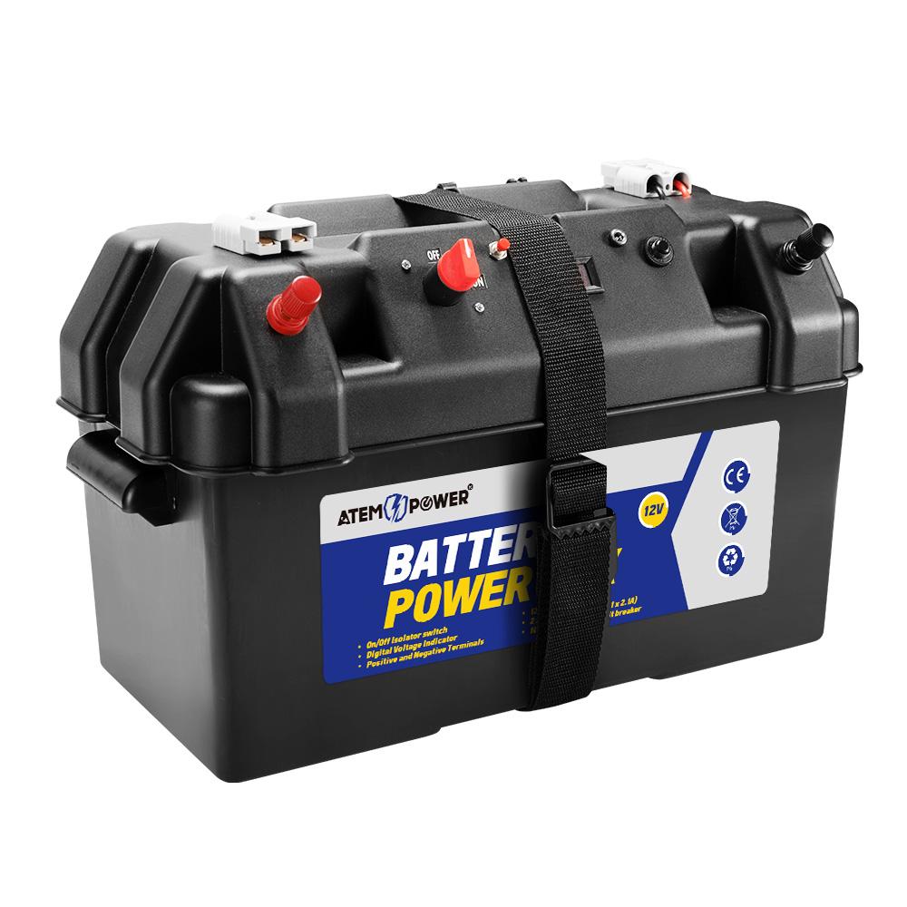 ATEM POWER Battery Box 12V Portable Deep Cycle Power Marine Solar USB –  atempower