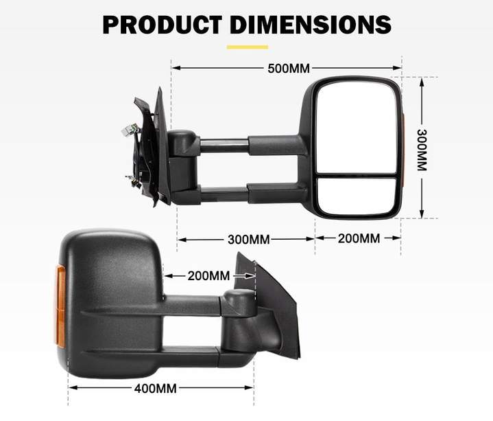 Towing Mirrors Extendable Mazda BT-50 MY 2012 - 2020