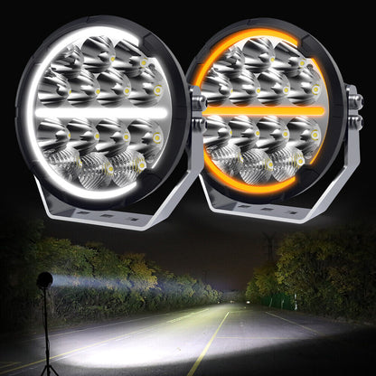 7 inch 4X4 Off-Road Led Spot Lights Drl / Amber 1lux @1000m