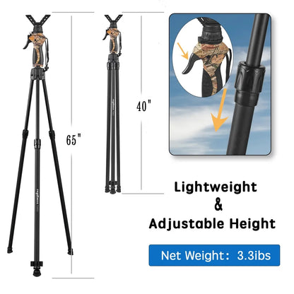 Handle Quick Release Adjustable Height Hunting Tri-Pod