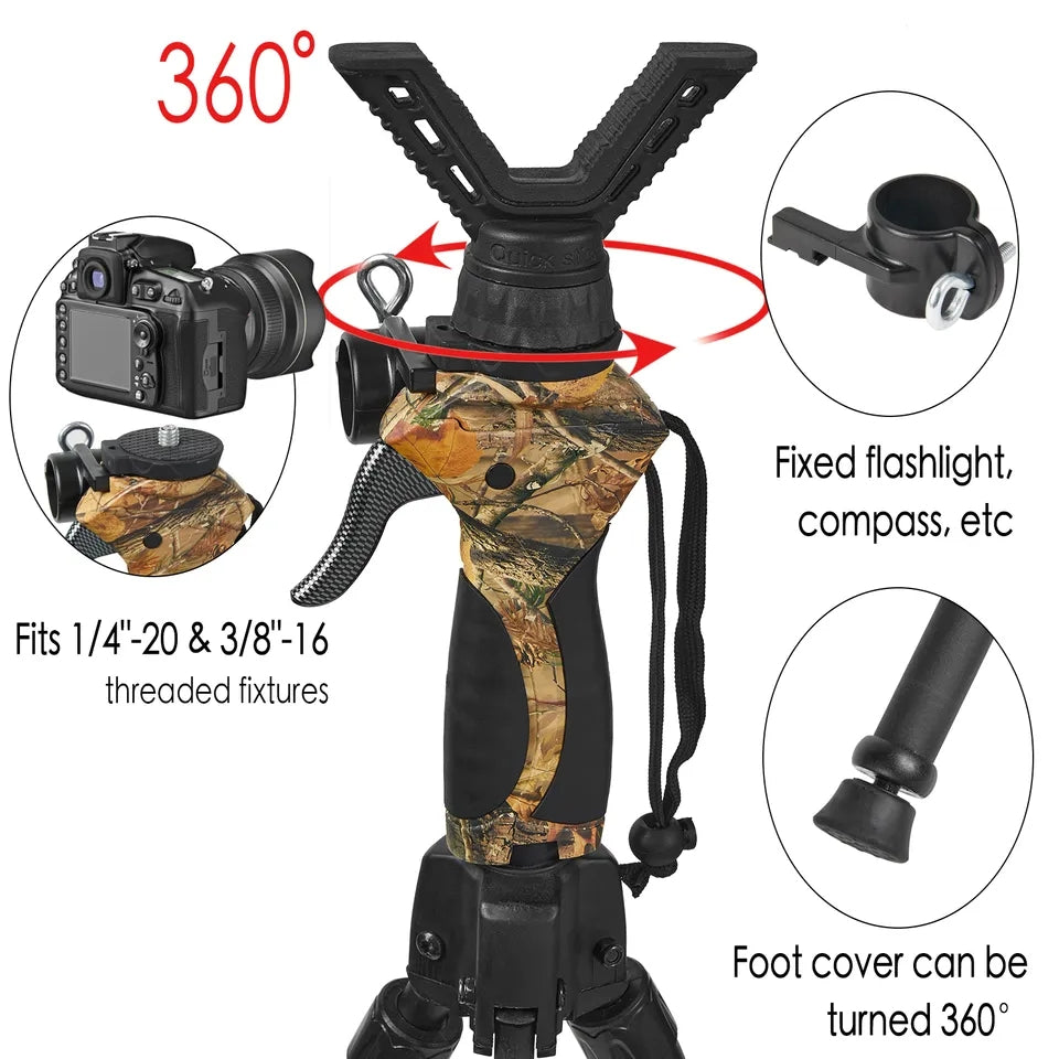 Handle Quick Release Adjustable Height Hunting Tri-Pod