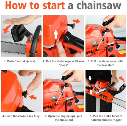 58X Commercial 58cc Chainsaw E-Start Petrol 20"