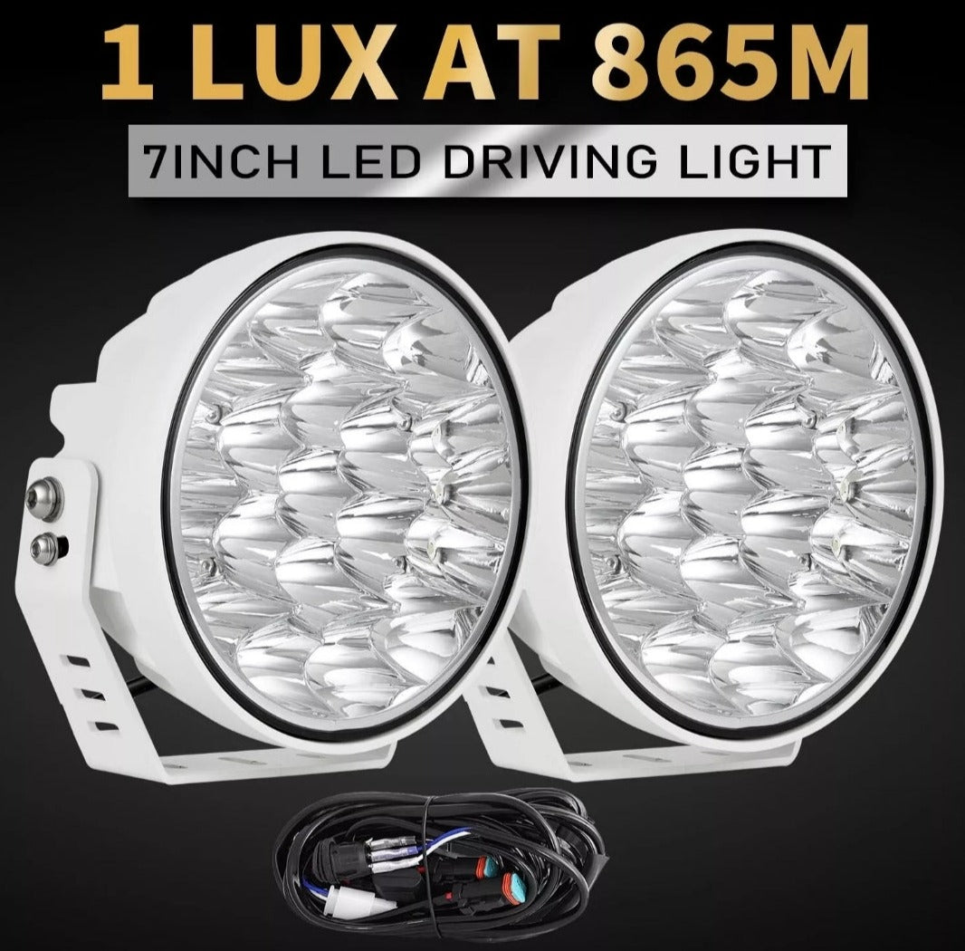 7 inch Led Spotlights 4x4 OFF-Road 1lux@865m White