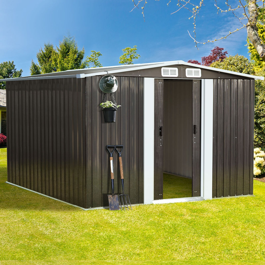 Outdoor Storage Sheds 2.57x2.05M Workshop Cabin Metal House