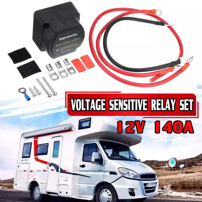 12V 140A Power Split Charge Relay VSR Smart Battery Isolator With Accesories
