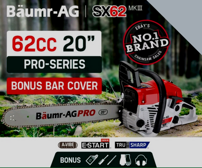 AG 62CC 20" E-Start Commercial Petrol Chainsaw