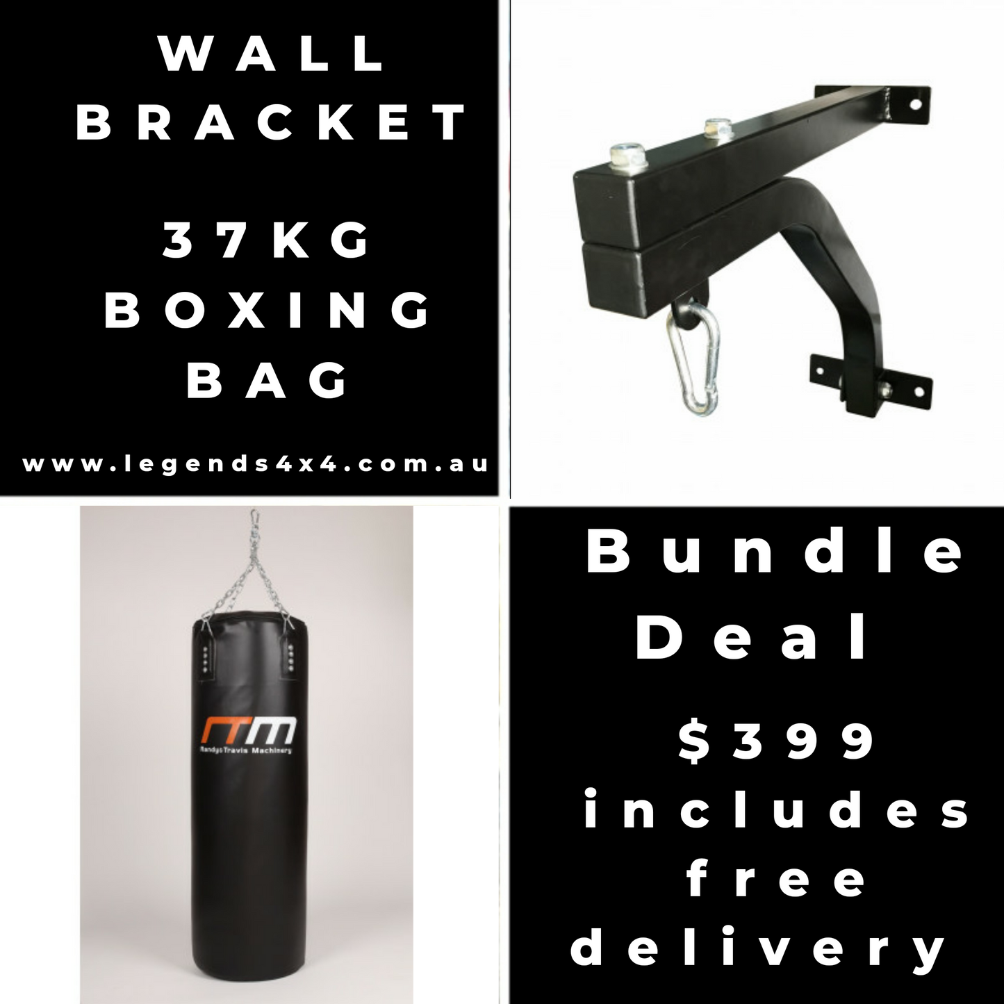 Boxing Bag & Wall Bracket Home Garage  Gym Heavy Duty