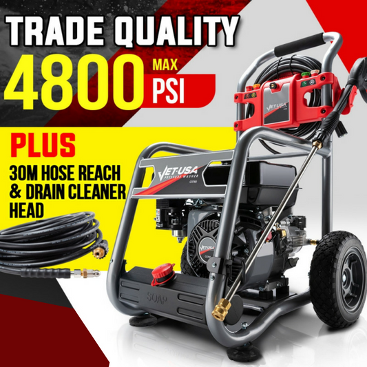Commercial 7hp 4800psi Pressure Washer With 30m Hose