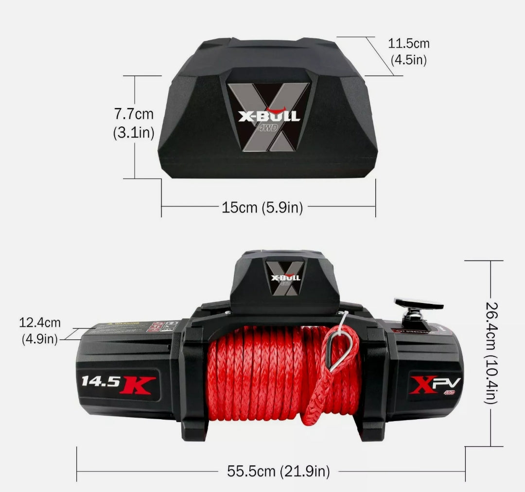 OFF-ROAD 4X4 Electric Winch 12V 14500LBS Synthetic Rope Wireless Remote
