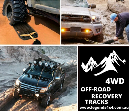 Pair 10T Off-Road 4WD 4X4 Recovery Tracks Black