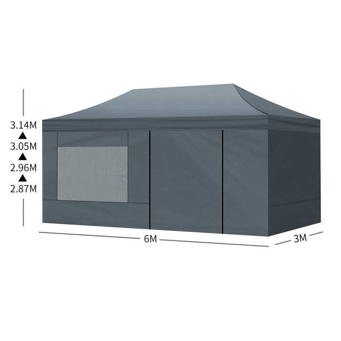 Gazebo Tent 3x6 Outdoor Marquee Gazebos Camping Canopy Mesh Side Wall