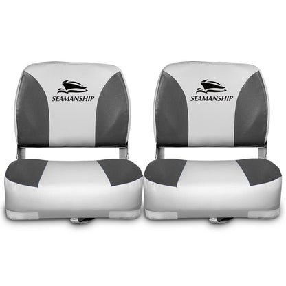 Set of 2 Swivel Folding Boat Seats - Grey