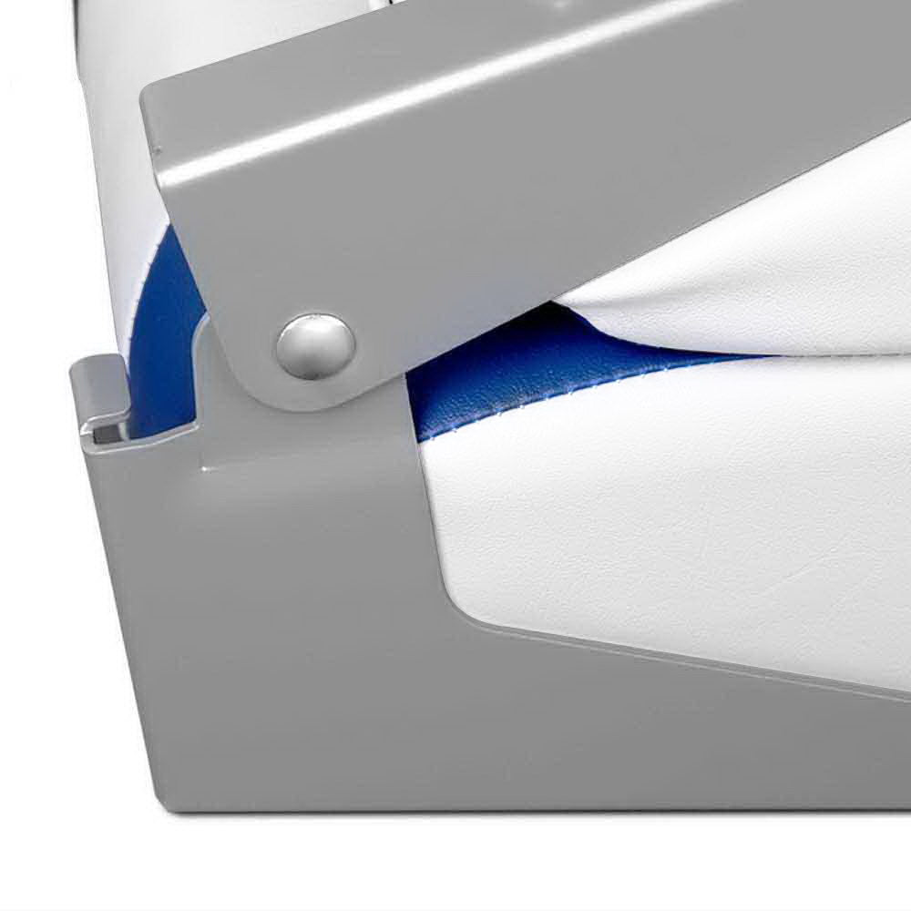 Set of 2 Swivel Folding Boat Seats - White & Blue