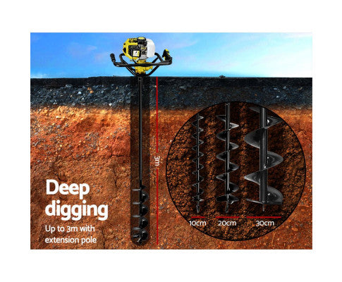 92CC Petrol

Post Hole Digger

Auger Diggers Drill Borer Fence Earth Digger