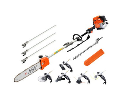 Pro Series 7 in 1 Multi Tool Pole Chainsaw Brush Cutter Hedge Trimmer Saw
