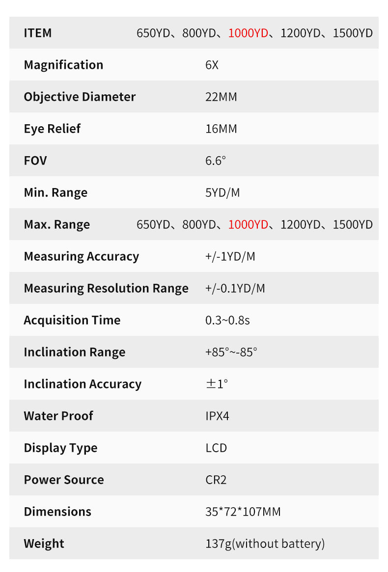 Rangefinder 1000m 1200m Hunting Telescope Golf Slope Adjusted Mode Flag-Lock Sport Laser Distance Meter