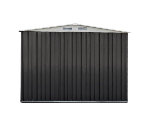 2.05 x 2.57m Steel Base Garden Shed - Grey