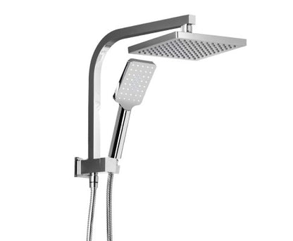 8 inch Rain Shower Head Square Wall Bathroom Arm Handheld Spray Bracket Rail Chrome
