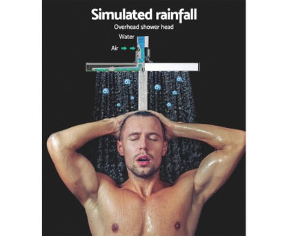 8 inch Rain Shower Head Square Wall Bathroom Arm Handheld Spray Bracket Rail Chrome