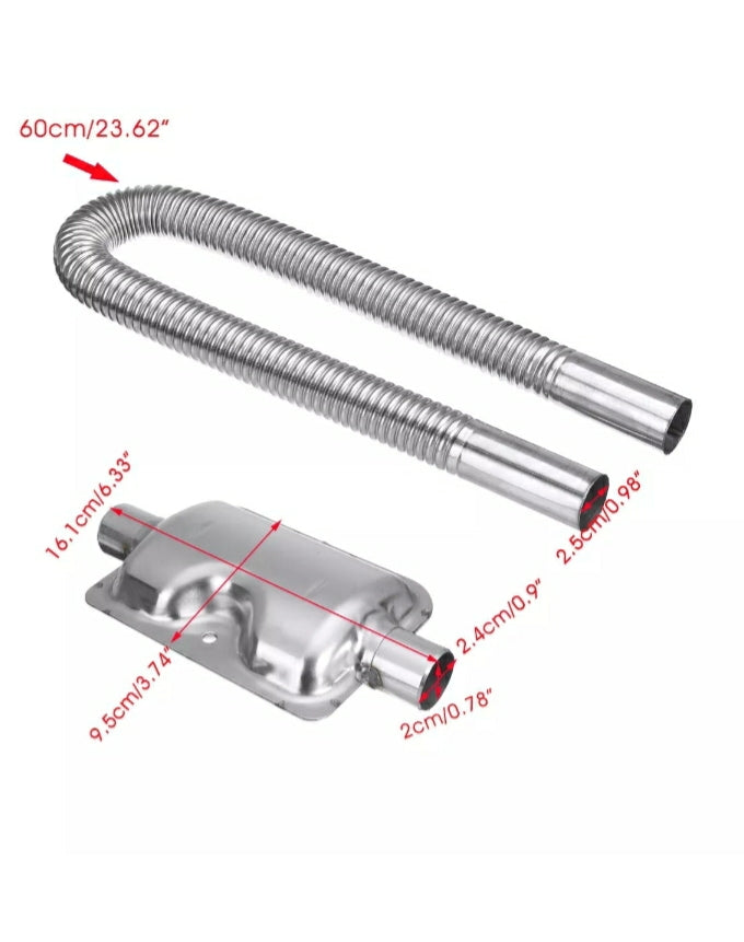 60cm Exhaust Pipe Silencer Stainless Steel