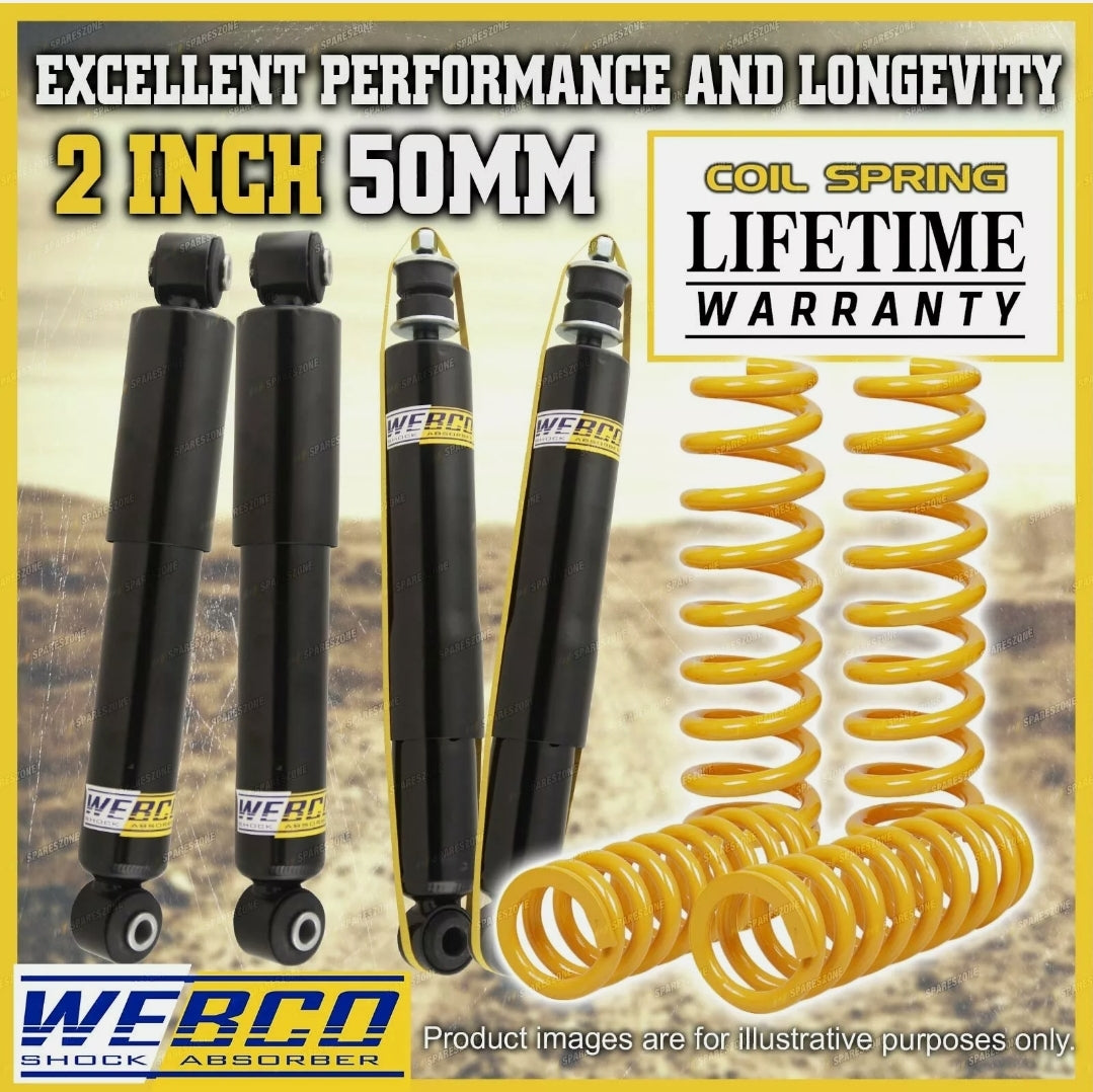2 Inch 50mm Lift Kit Shock Absorbers King Coil Springs for Jeep Wrangler TJ