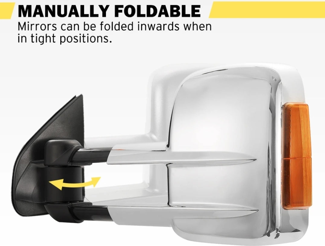 Pair Towing Mirrors Extendable for Isuzu D-Max 2012-2019 MY2