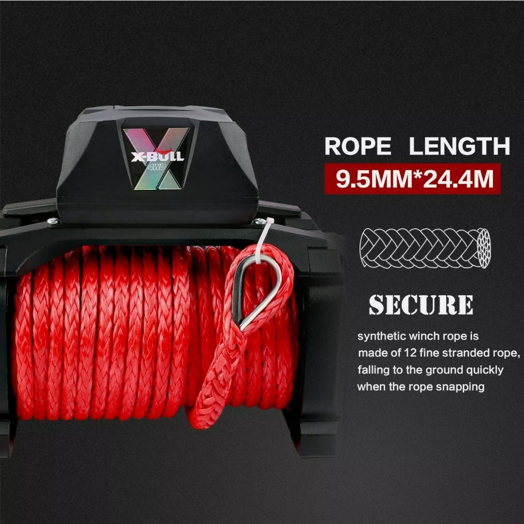 OFF-ROAD 4X4 Electric Winch 12V 14500LBS Synthetic Rope Wireless Remote