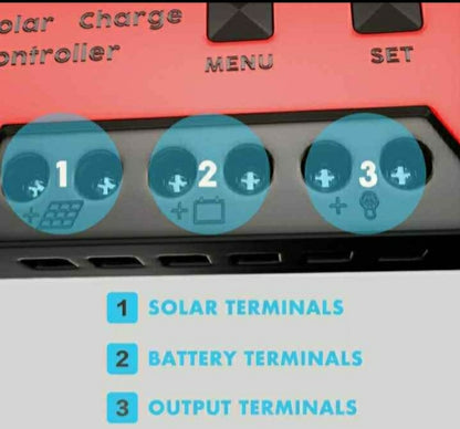 30A Battery Charge Controller 12V 24V Solar Panel Regulator 4 USB 5V Output