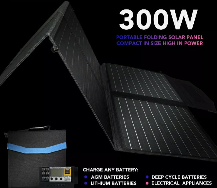 12V 300W Folding Solar Panel Blanket High Efficiency  Flexible Solar Mat Mono Power USB