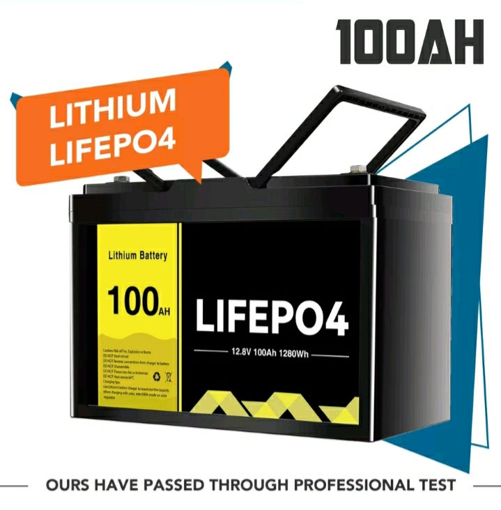 12V 100Ah Lithium Ion Battery LiFePO4 Deep Cycle Recycle Camping RV 4WD Solar