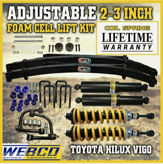Adjustable 2 - 3 Inch Pre Assembled Foam Cell Lift Kit B for Hilux KUN26 GGN25