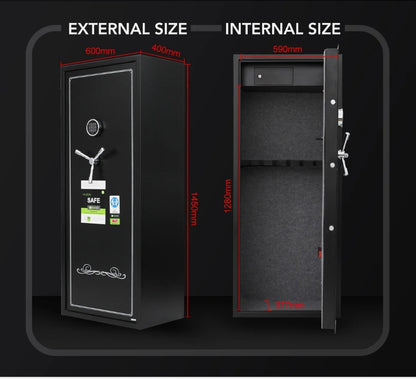 14 GUN SAFE FIREARM RIFLE STORAGE LOCKBOX LOCK BOX STEEL CABINET