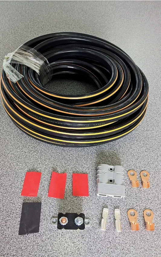 CAMPER TRAILER CHARGING KIT 50AMP ANDERSON PLUG CONNECTR 5M 6B&S CABLE 135Arated