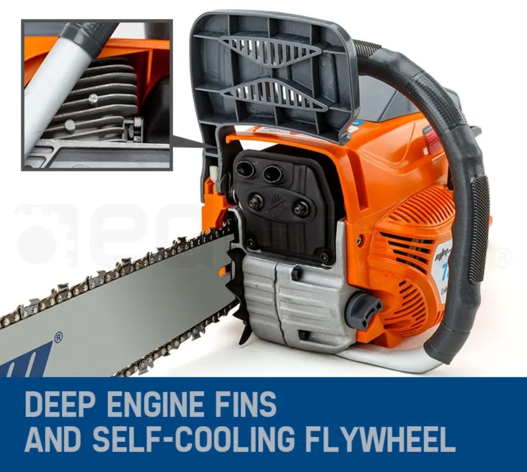 Petrol Commercial Chainsaw 22 Bar Chain Saw E-Start Tree Pruning Top Handle

58cc