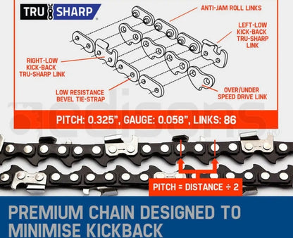 Petrol Commercial Chainsaw 22 Bar Chain Saw E-Start Tree Pruning Top Handle

58cc