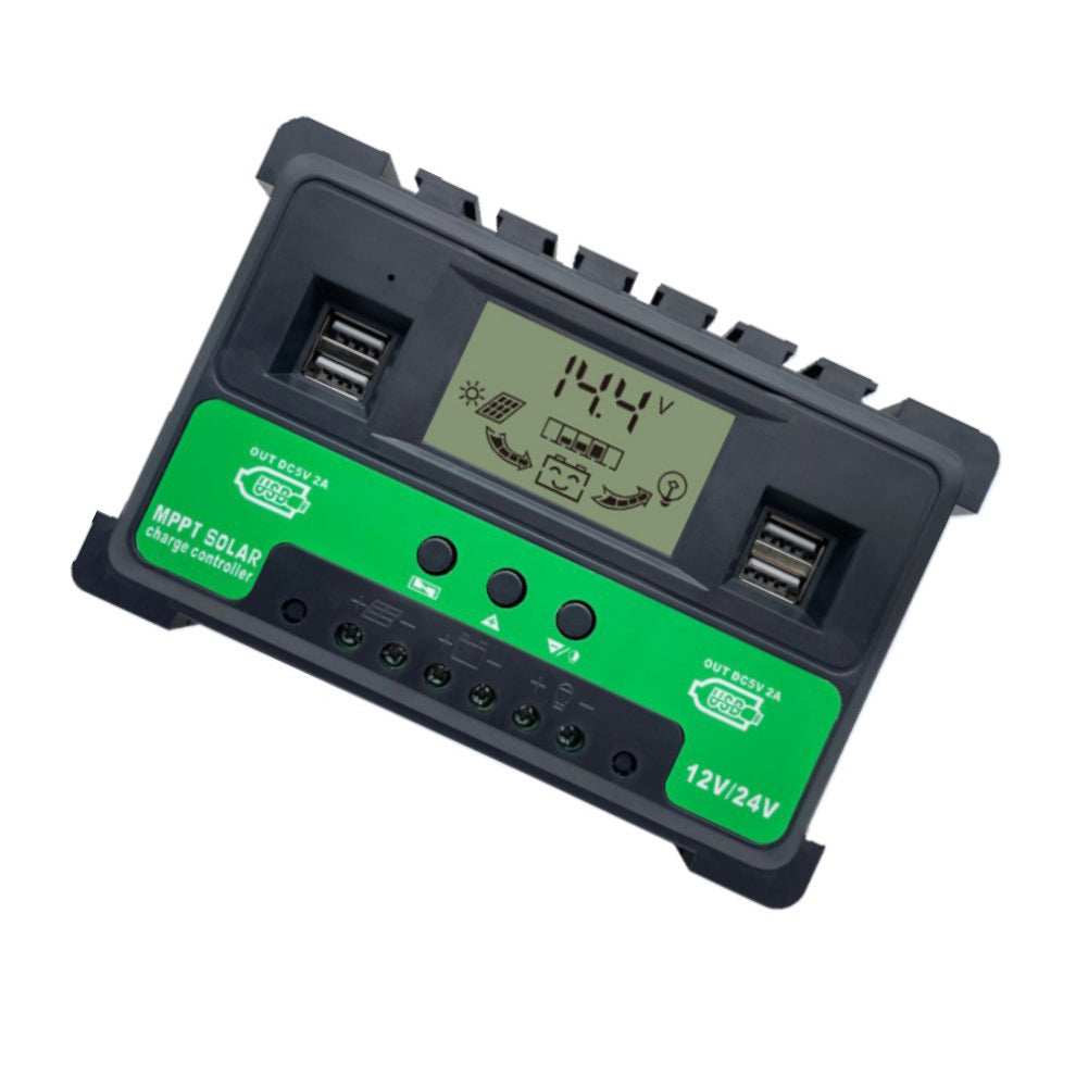 Pre-Wired Plug & Play 12V/24V Solar Panel Battery Regulator Charge Controller 30A MPPT USB 5V