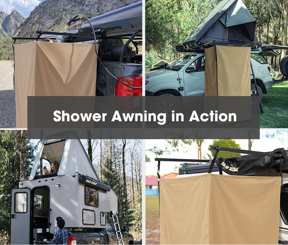 Camping Shower Tent Awning Fold-Out Instant Ensuite Change Room