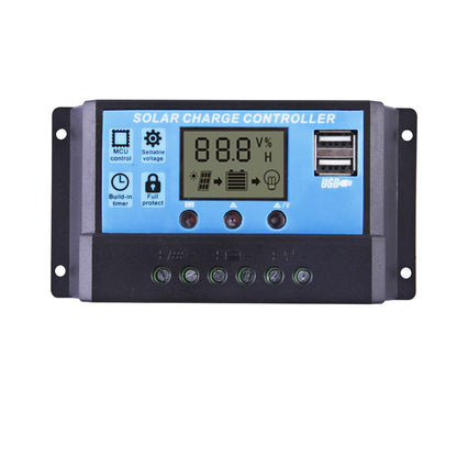20A 12V/24V LCD Display PWM Solar Panel Regulator Charge Controller & Timer PWN
