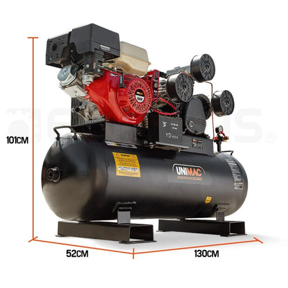 Commercial & Industrial Petrol Air Compressor 115PSI 150L 18HP