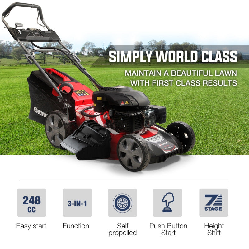 21" 248cc Self-Propelled Push Button Electric Start 4in1 Lawnmower