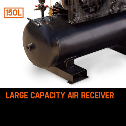 Commercial & Industrial Petrol Air Compressor 115PSI 150L 18HP