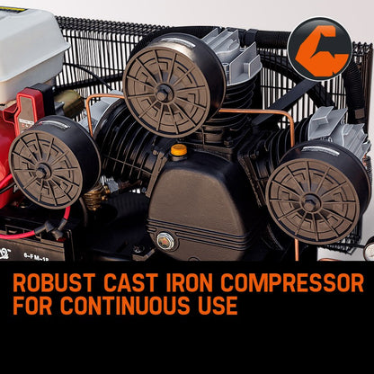 Commercial & Industrial Petrol Air Compressor 115PSI 150L 18HP