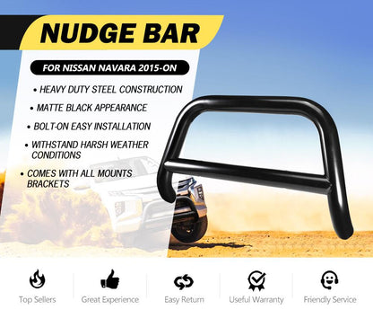 Matt Black Steel Nudge Bar

Nissan Navara NP300
2015-2020