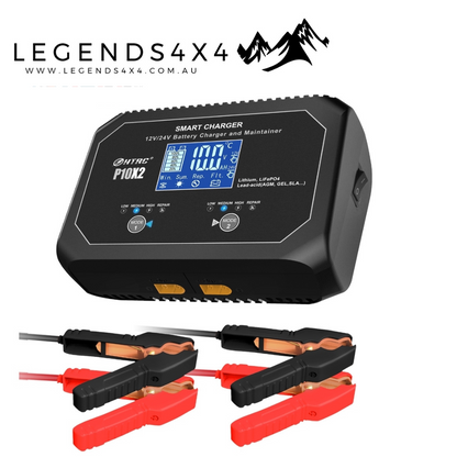 DUAL 10Ax2 12V-24V Dual Smart Battery Charger for Lithium Lifepo4 Lead Acid AGM GEL PB Car Battery Repair
