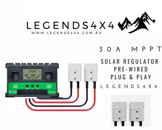 Pre-Wired Plug & Play 12V/24V Solar Panel Battery Regulator Charge Controller 30A MPPT USB 5V
